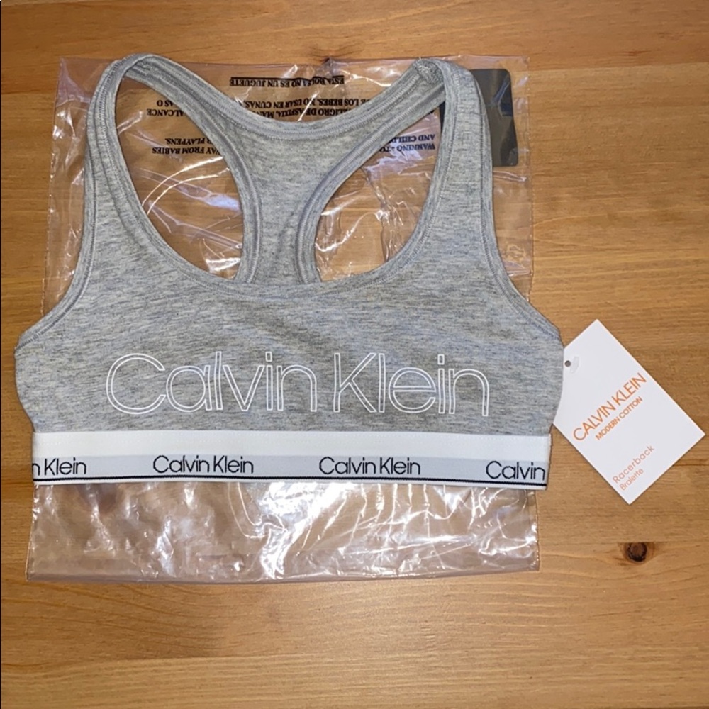 (Never worn!) Calvin Klein Racerback Logo Bralette